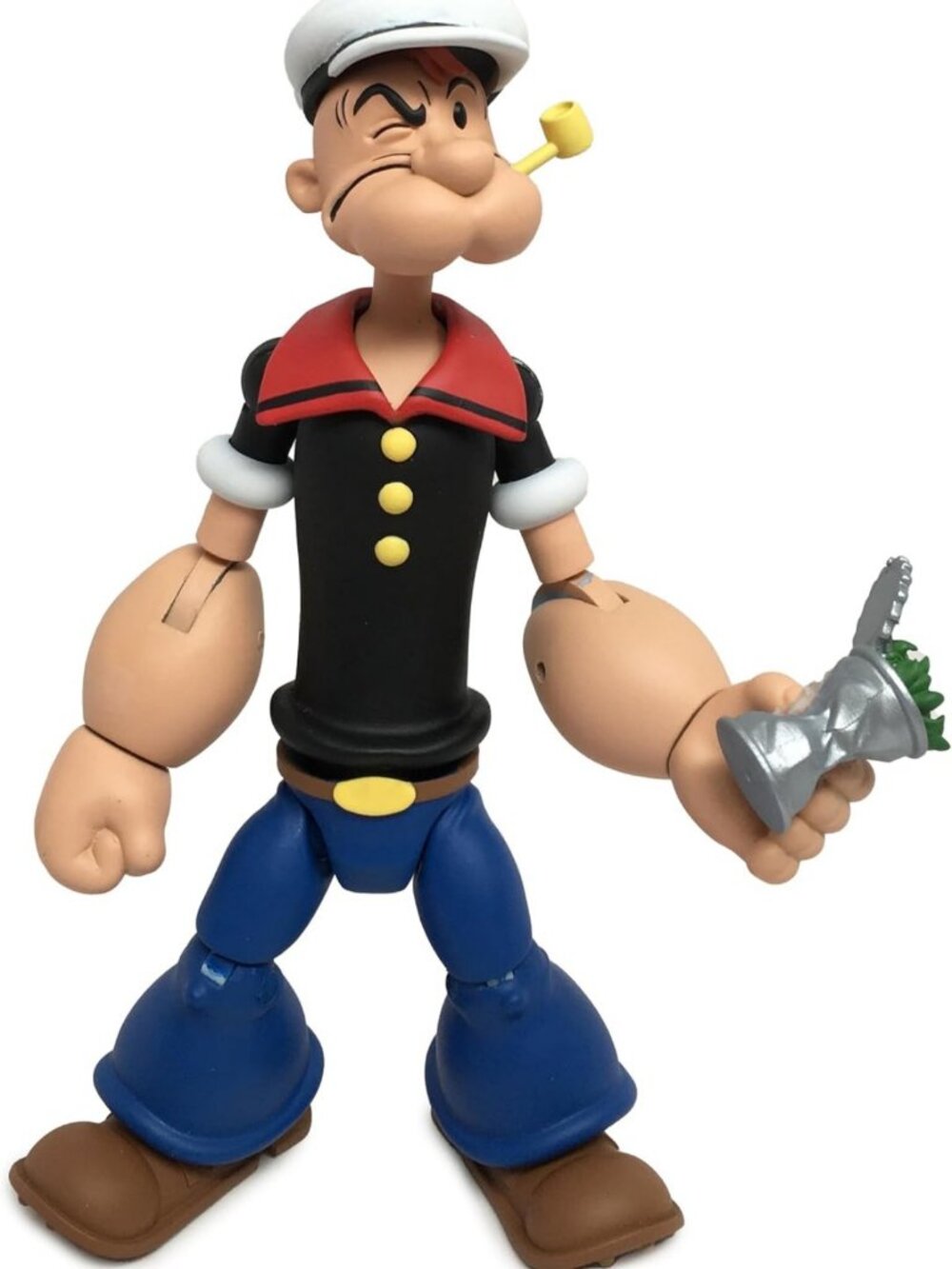 Highly Articulated Popeye Action Figure with Spinach Can, Alternate Hands & Head